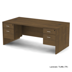 Belair Lite Double Pedestal Desk with 3/4 Modesty (All Sizes & Finishes)