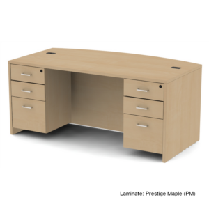 Belair Lite Executive Bowfront Double Pedestal Desk (All Finishes)