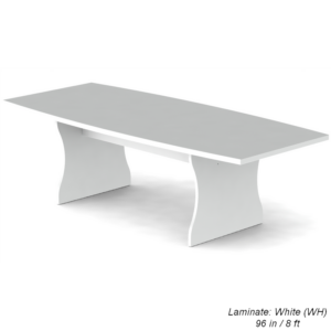 Modern White Boat-Shaped Conference Table