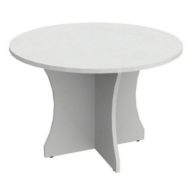 Modern White Round Conference Table 42"