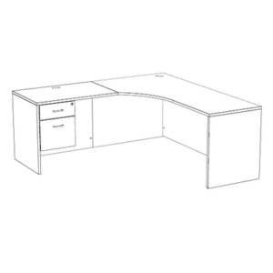 Belair Lite Corner Office Desk - 72" Left Layout