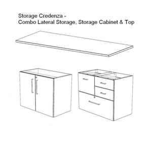 Belair Lite Suite with Desk, Storage Credenza & Hutch