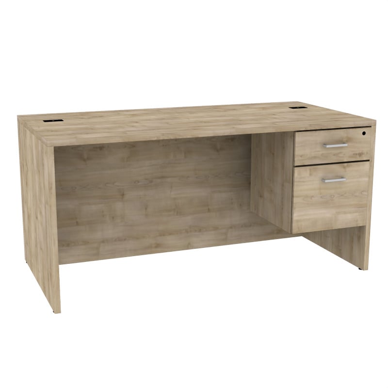 Belair Lite Single Pedestal Desk with Full Modesty (Quick Ship Sizes & Finishes)