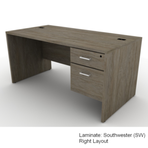 Belair Lite Single Pedestal Desk with 3/4 Modesty (All Sizes & Finishes)