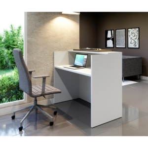 Small Salon Reception Desk 24x48″ (White over Asian Night finish)