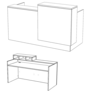 Modern White Reception Desk 30x72″
