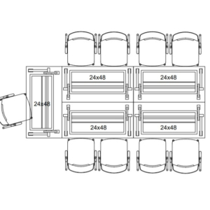 Belair Flip-Top Training Tables (24" x 48") 5 Piece Package