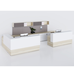 Two Person Reception Desk - Modern Style with Storage