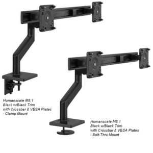 Humanscale Quick Connect Monitor Package - M/Connect 2 & M8.1 Dual Monitor Arm