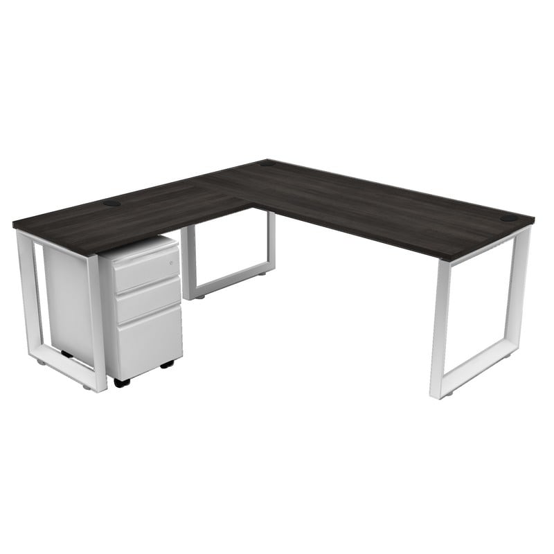 Icon Diverse L-Shape Desk with O-Legs - All Sizes