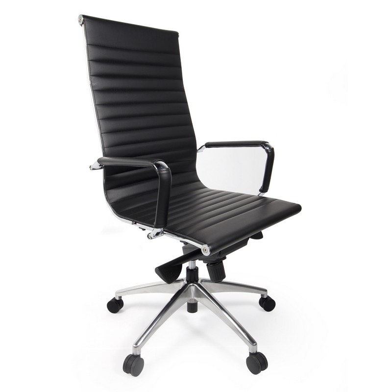 Icon Sling High Back Black Eco Leather, Real Leather Office Chair Canada
