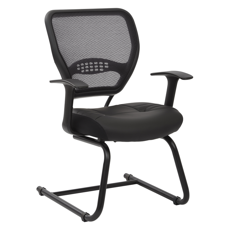 OSP Mesh Back Client Chair with Bonded Leather Seat