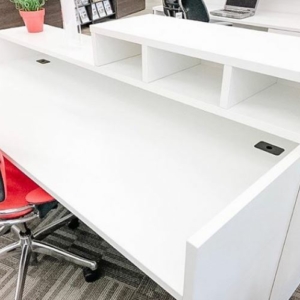 Modern White Reception Desk 30x72″