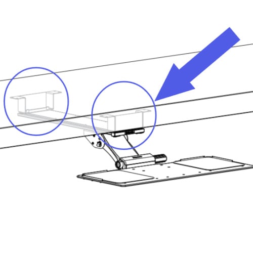 Humanscale Drop-Down Spacers for mounting Keyboard Trays